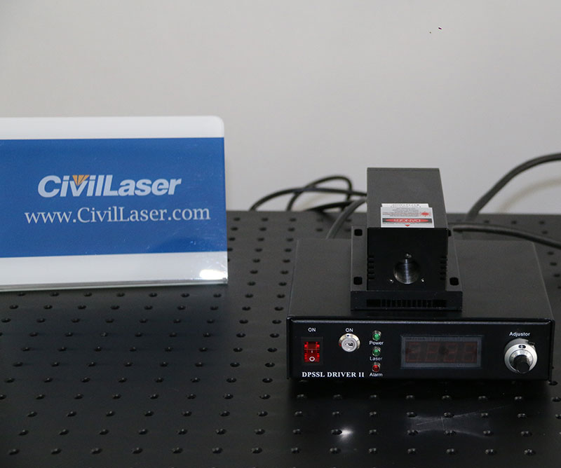 532nm 50mW Diode Pumped Laser Verde Fuente láser Potencia de salida ajustable